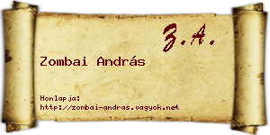 Zombai András névjegykártya